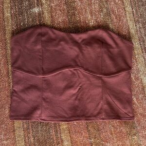 Brown Strapless Top